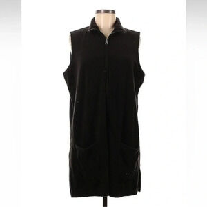 Eddie Bauer | Chocolate Brown Front Zipper Wool Blend Sleeveless Dress Size XL